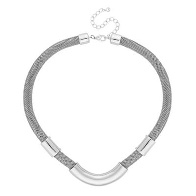 Designer silver tube necklace